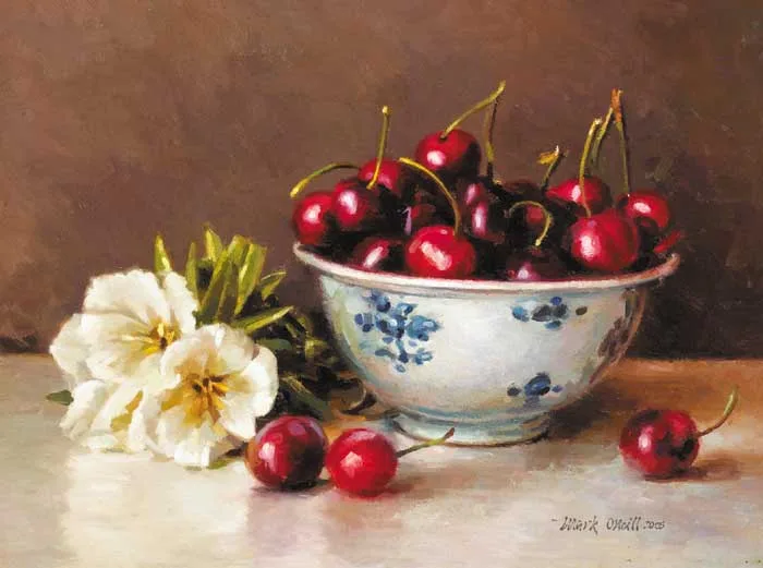 THE CHERRY BOWL by Mark O'Neill, 2005, oil on board, sold Feb 2007
