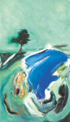 FALLING LANDSCAPE by Noel Sheridan, 2002, oil on canvas, sold Feb 2007