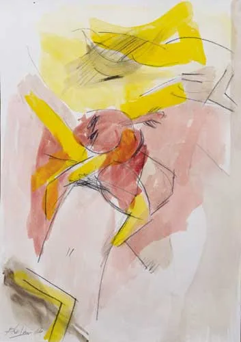 Frank Phelan, NUDE, 2006, charcaol and watercolour on paper