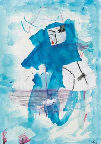 John Kingerlee, DIVER, 2004, watercolour and mixed media
