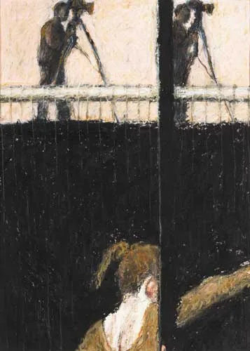 Elizabeth Comerford, THE PHOTOGRAPHERS, oil crayon