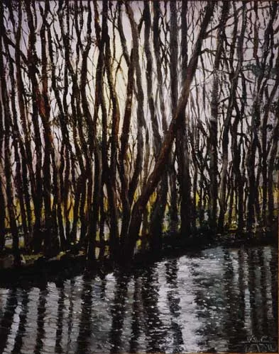 Anthony Simmonds-Gooding, SUNSET ON CARRAGH RIVER, 2004, oil