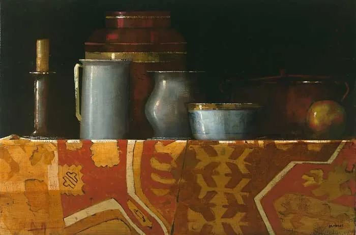 Martin Mooney, STILL LIFE WITH PEWTER, 2005, oil on canvas