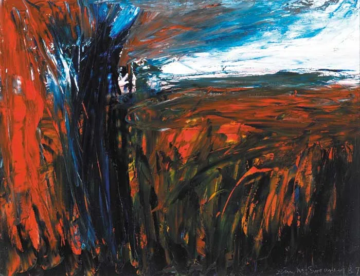 BOGLAND TREE by Seán McSweeney, 1987, oil on board, sold Nov 2006