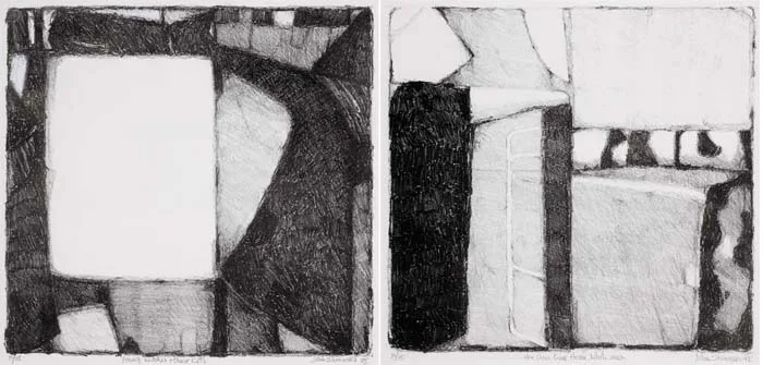 John Shinnors, YOUNG WITCHES AND THEIR CATS, 1995 and HER COWS COME HOME, WHITE MOON, 1995 (A PAIR), lithographs (each no. 10 from an edition of 15)