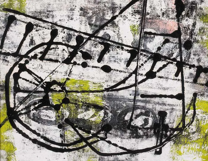 Anne Yeats, MORE OLD IRON, monotype (oil on paper)