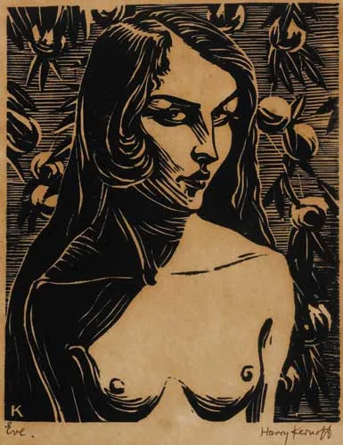 Harry Kernoff, EVE, 1936, woodcut print