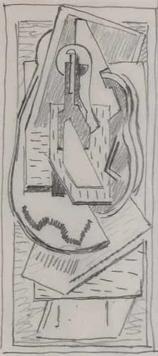 COMPOSITION by Mainie Jellett, pencil on paper, sold Nov 2006
