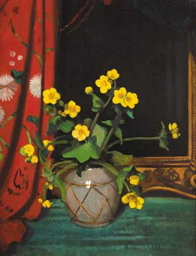 James Sinton Sleator, STILL LIFE WITH CYCLAMEN IN A VASE, oil on board