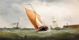 Edwin Hayes, SHIPPING OFF A HARBOUR WALL
