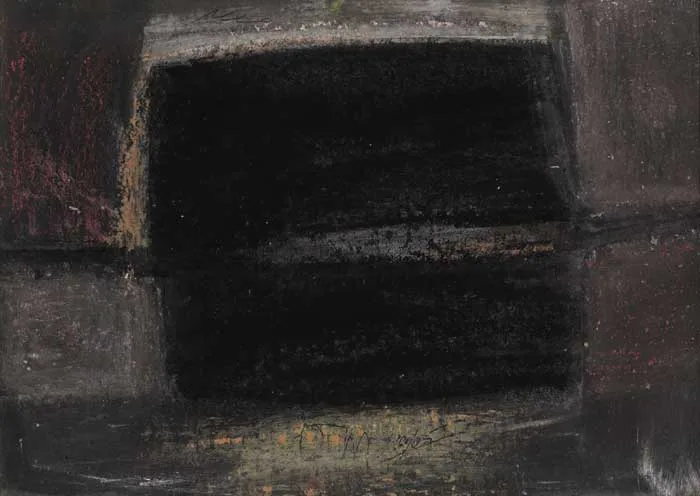 CORNISH LANDSCAPE by Tony O'Malley, 1965, gouache, crayon and pastel on board, sold Nov 2006