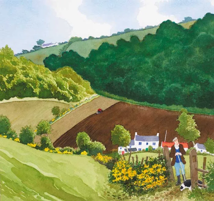 James MacIntyre, SPRING PLOWING, 1998, watercolour over pencil