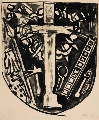 THE PASSION by Evie Hone, 1941, ink and wash on paper, sold Sep 2006