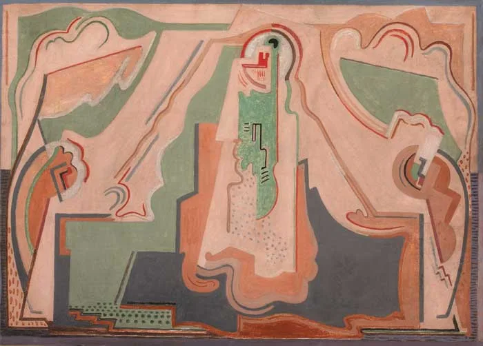 Mainie Jellett, ADORATION OF THE MADONNA AND CHILD, tempera on panel