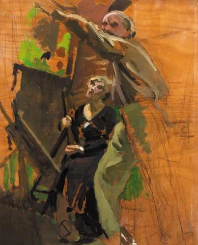 A STUNNING POSE! by William John Leech, oil on panel, sold Sep 2006