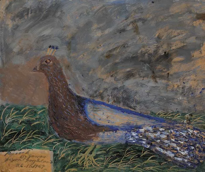 PEACOCK by James Dixon, 1967, oil on board, offered Sep 2006