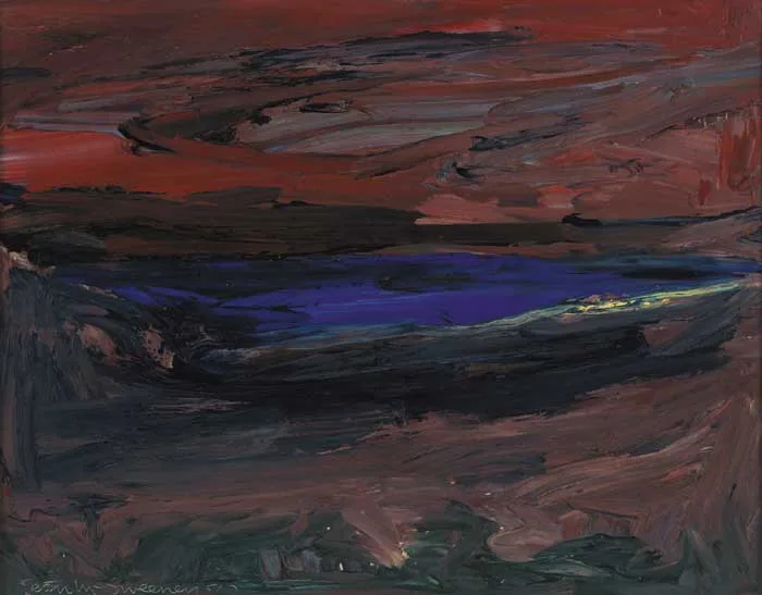 BLUE LAKE by Seán McSweeney, 1987, oil on board, sold Sep 2006