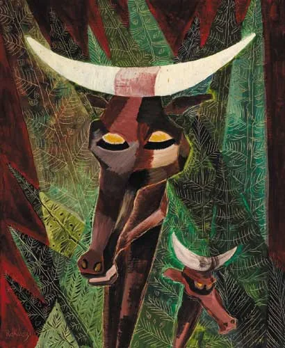 BETES by Basil Rakoczi, 1952, oil on board, sold Sep 2006
