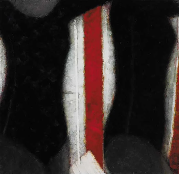 TRAPEZE by John Shinnors, 1989, oil on canvas laid on board, sold Sep 2006