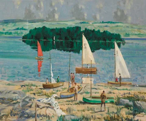 Liam Proud, THE EVENING RACE, oil on board