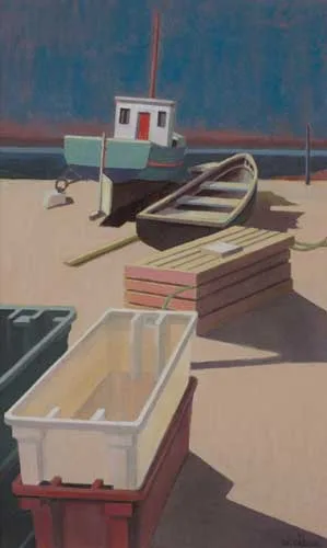 William Carron, BEFORE THUNDER (ON THE SLIPWAY) 2001, acrylic on Arches paper