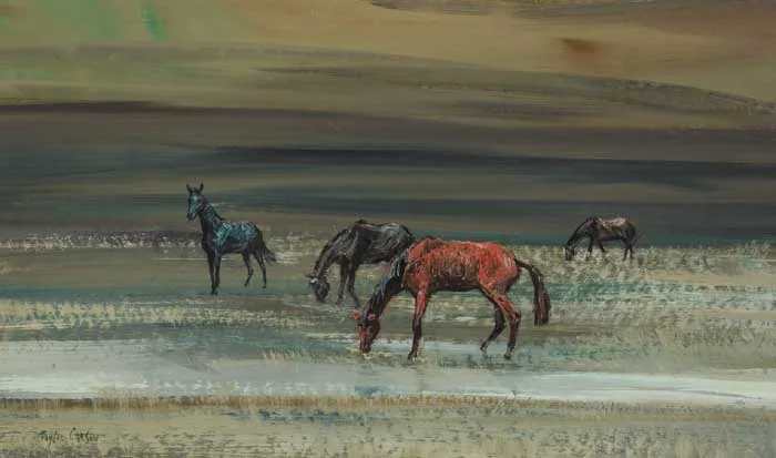 MORNING MISTS by Robert Taylor Carson, oil on board, sold Sep 2006