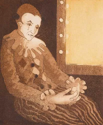 HARLEQUIN by John Kelly, 1974, colour etching (no. 7 from an edition of 56), sold May 2006