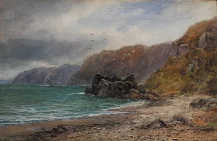 CANDLESTICK BAY, HOWTH by Alexander Williams, watercolour heightened with white, sold May 2006
