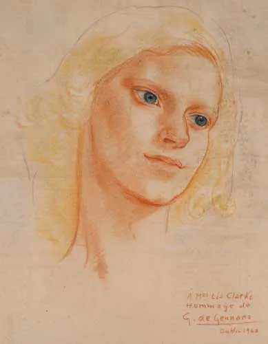MRS LIA CLARKE by Gaetano De Gennaro, 1940, pastel on paper, sold May 2006