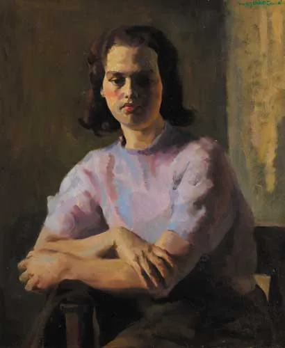 Diarmuid O'Ceallacain, PORTRAIT OF A YOUNG WOMAN, oil on canvas