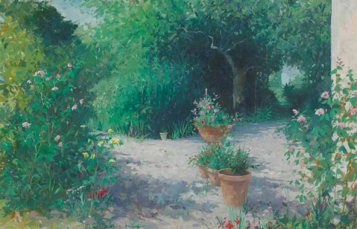SUMMER GARDEN by Brett McEntagart, oil on board, sold May 2006
