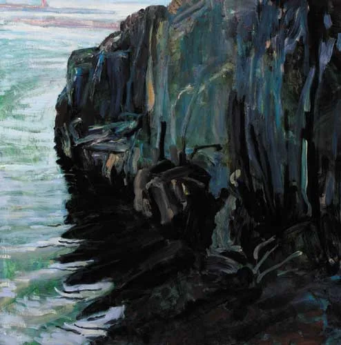 Jill Dennis, CLIFFS AND SEA, 1993, oil on canvas