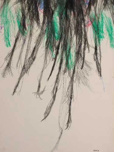 GESTURAL DRAWING by Patrick Scott, mixed media on paper, sold May 2006