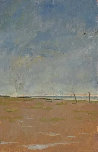 Hector McDonnell, VIEW OF BEACH, ISLE OF SHEPPY, 1972, oil on board