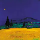David Gordon Hughes, YELLOW FIELD, MOUNT ST VICTOIRE, AIX EN PROVENCE