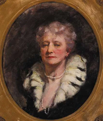 HEAD OF A WOMAN by Marguerite E. Lawrence, oil on canvas in a feigned oval, sold May 2006