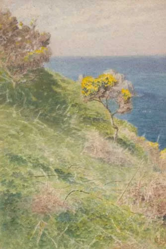 FROM WEST COAST OF SARK (CHANNEL ISLANDS) by Cecil Mary Leslie, watercolour, sold May 2006