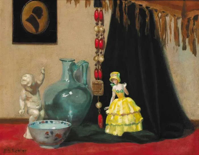 Herbert Davis Richter, STILL LIFE WITH PORCELAIN FIGURINES, 1926, oil on canvas
