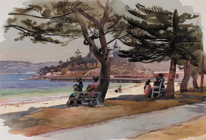 William Docherty Weir, MANLY BEACH, SYDNEY, AUSTRALIA, watercolour heightened with white
