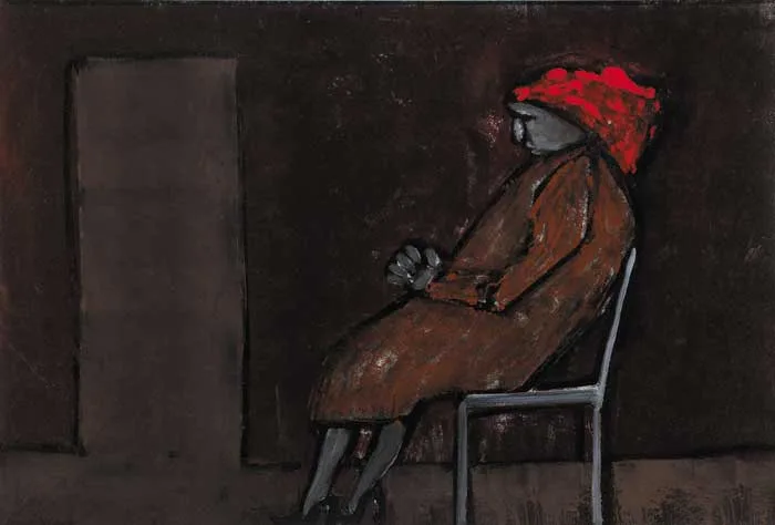 Anne Yeats, WOMAN WITH RED HAIR I, signed lower left