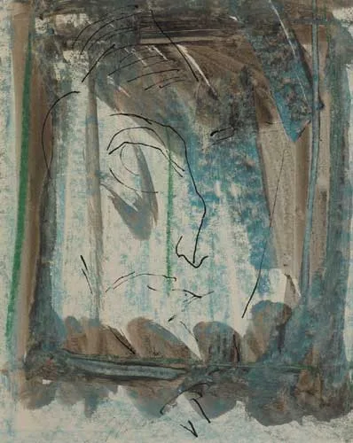 BRENDAN BEHAN by J.P. Donleavy, signed lower centre; exhibition label on reverse, sold Apr 2006