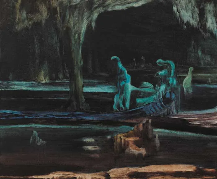 THE GROTTO by Daniel O'Neill, oil on board, sold Apr 2006