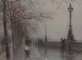 Rose Maynard Barton, THE LAST LAMP, THAMES EMBANKMENT AT DUSK