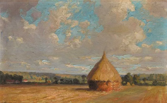 Dermod O'Brien, THE OUTSKIRTS OF THE FOREST OF CRECY, NORMANDY, SEPTEMBER 1925, inscribed on reverse