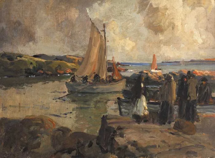 James Humbert Craig, THE HERRING SEASON, signed lower left; inscribed on reverse