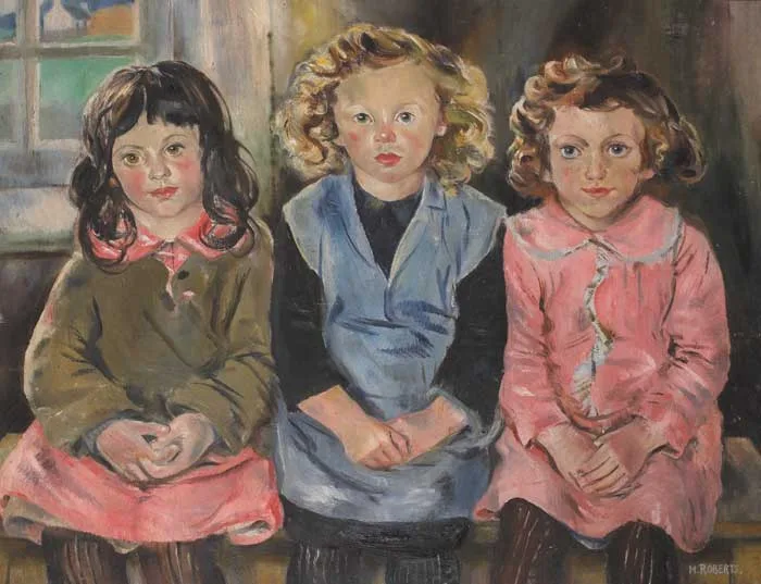 Hilda Roberts, THREE ACHILL CHILDREN, c.1929, signed lower right