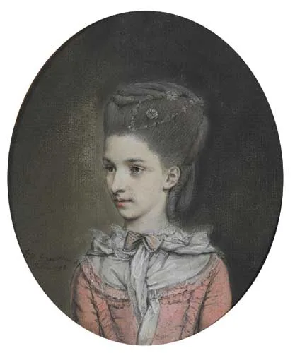 Hugh Douglas Hamilton, A YOUNG WOMAN IN A PINK GOWN, 1778, signed and dated lower left
