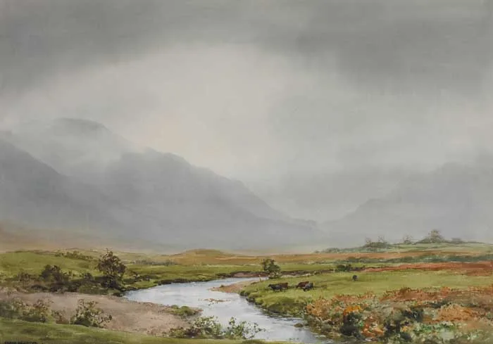Frank Egginton, THE MAAM VALLEY, CONNEMARA, circa 1962, signed lower left; original exhibition label on reverse