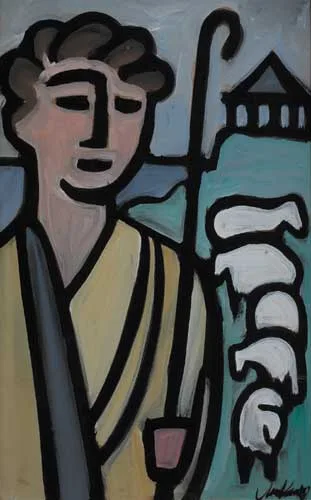 THE SHEPHERD by Markey Robinson, signed lower right, offered Apr 2006