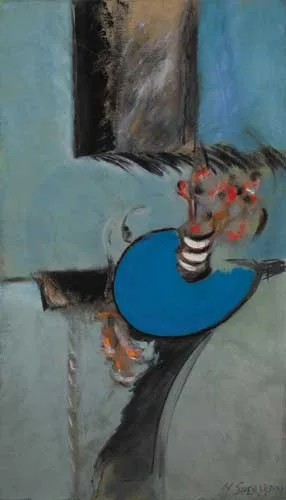 Noel Sheridan, TABLE AND FLOWERS, 1966, signed lower right; inscribed, dated and signed again on reverse
